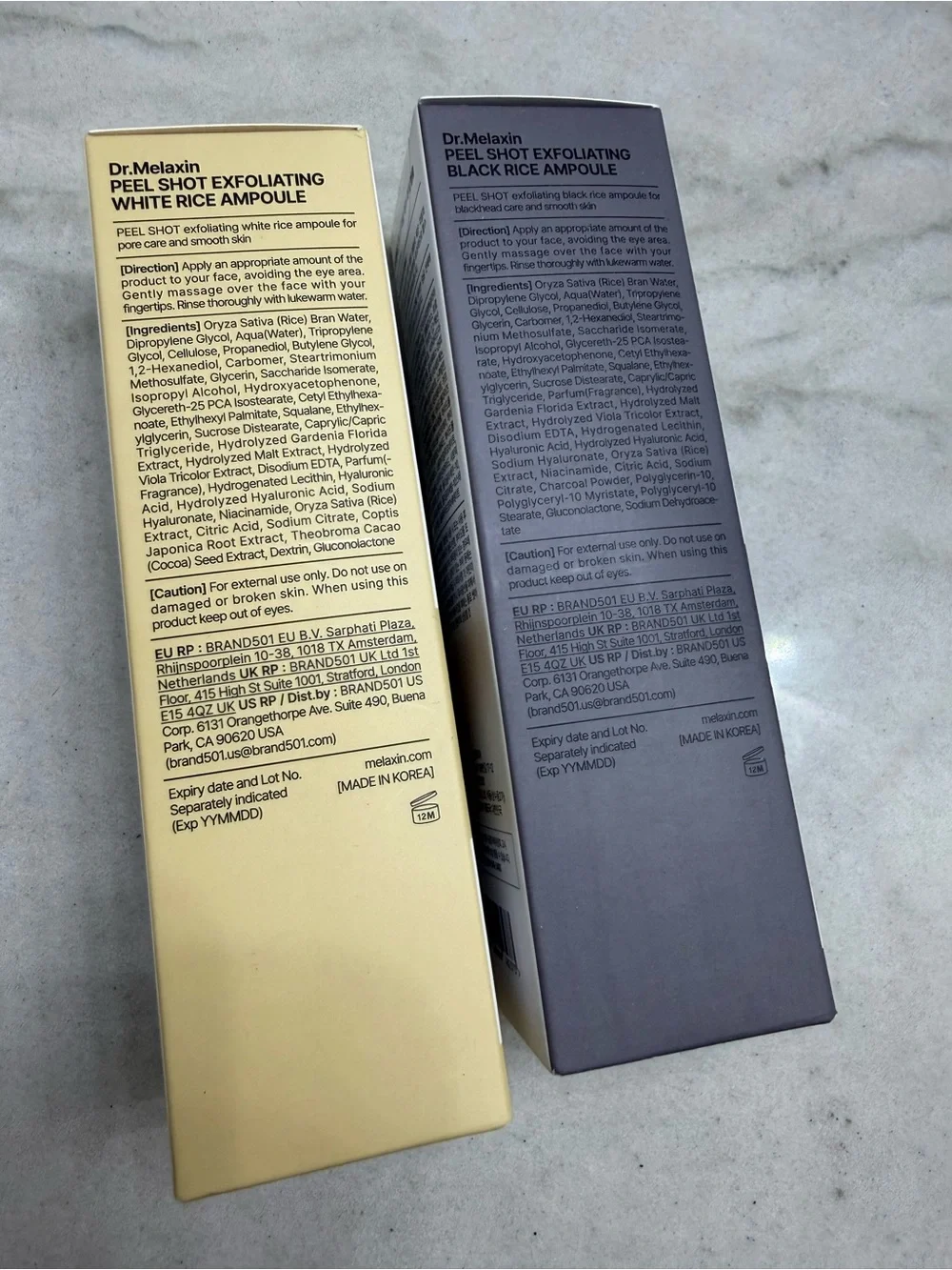 Peel Shot Exfoliating Ampoule Set - White & Black -NIB-